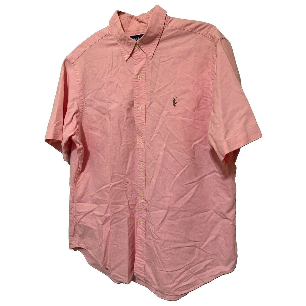 Ralph Lauren Classic Fit Pink XL Short Sleeve Button-Up Shirt Button-Down